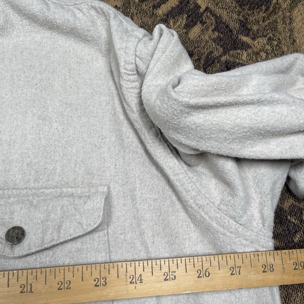 Vtg St Johns Bay Shirt Mens Size 2XL Creme Brown Chamois Flannel Soft Stained - Picture 5 of 8